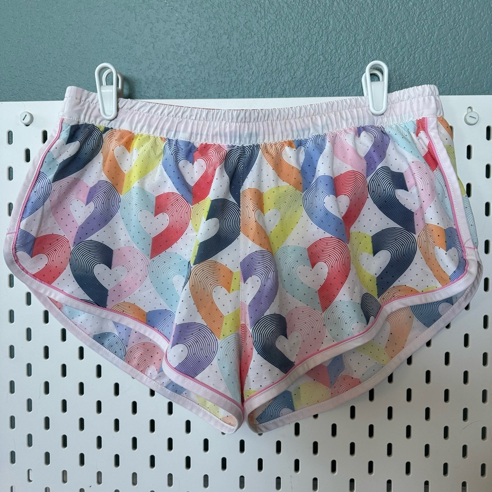 Run in Rabbit 2” repeat shorts XL love hearts pride